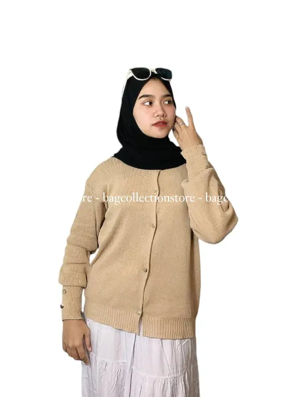 BAG - Inara Cardigan Knitware Kancing Gold Atasan Wanita Rajut Kekinian Korean Style 6
