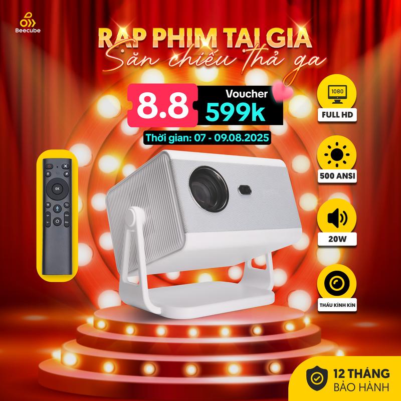 {BEECUBE LIVE Pre - Order} Máy Chiếu Mini Beecube X2 Max Gen 5 - Full HD hỗ trợ 4K - Bảo Hành 1 Đổi 1 Trong 12 Tháng, Máy Chiếu Tích Hợp Âm Thanh, Độ Sáng Cao