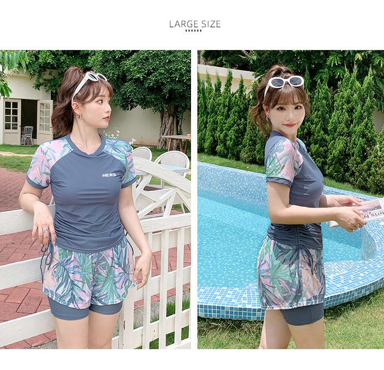 Product Introduction of 2024 New Sports Swimwear Women's Split Boxers plus Size Plump Girls Conservatively Thin Cover Belly Hot Spring Swimwear 11
