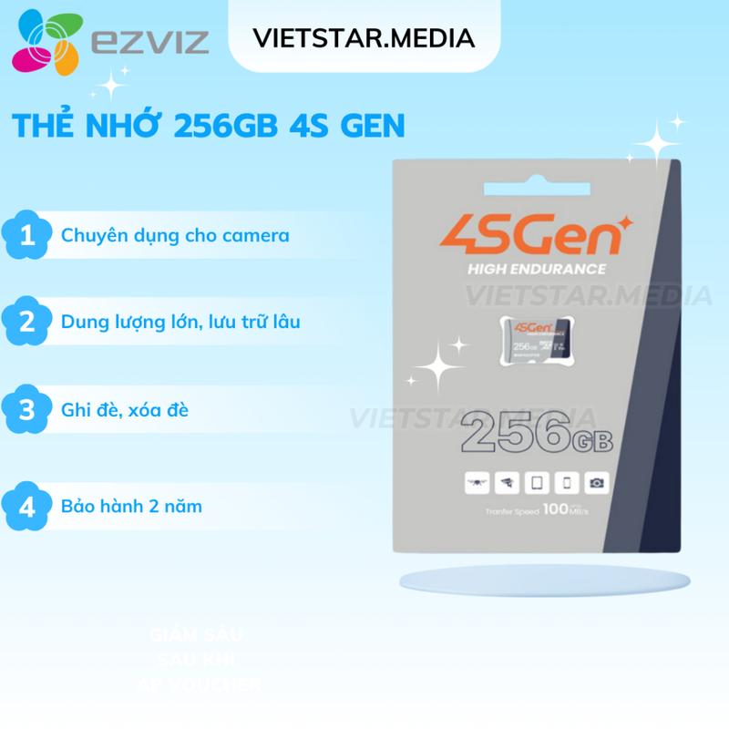 CODThẻ nhớ 4S GEN 256GB MICRO SDXC V30 A1 chuyên dụng cho camera, tốc độ cao…