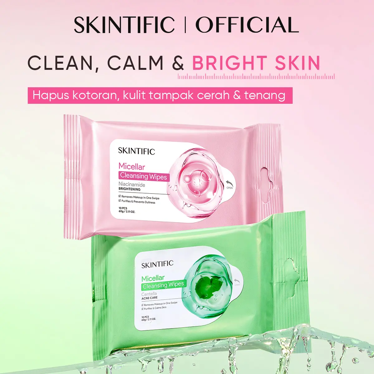Brightening Cleansing+Acne Care Cleansing Wipes
