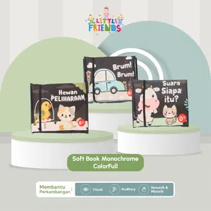 Soft Book Monochrome Colorfull/Mainan Edukasi/Mainan Gambar Little Friends