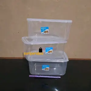 [ 3 pcs ] Food Box 1800 KMP MUTIARA / Tempat Penyimpanan Makanan Warna Bening Transparan
