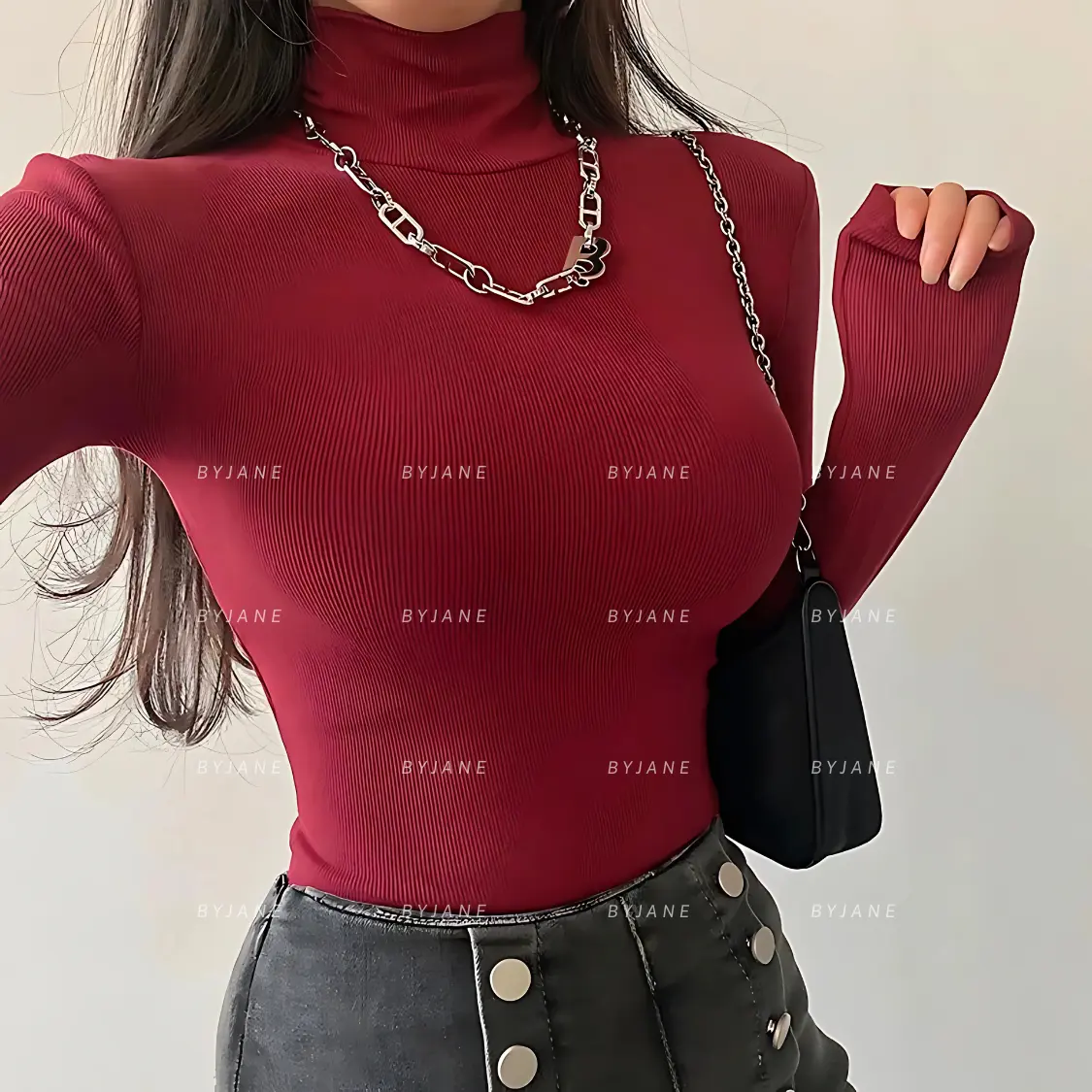 ( XẢ KHO ) Áo Thun Nữ Cổ Lọ 8p Dài Tay BYJANE - 850 | BigBuy360 - bigbuy360.vn