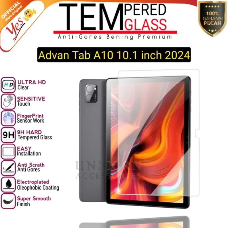 Advan Tab A10 Wifi / 10.1 inch 2024 / Tempered Glass YES Anti Gores Kaca Bening Premium