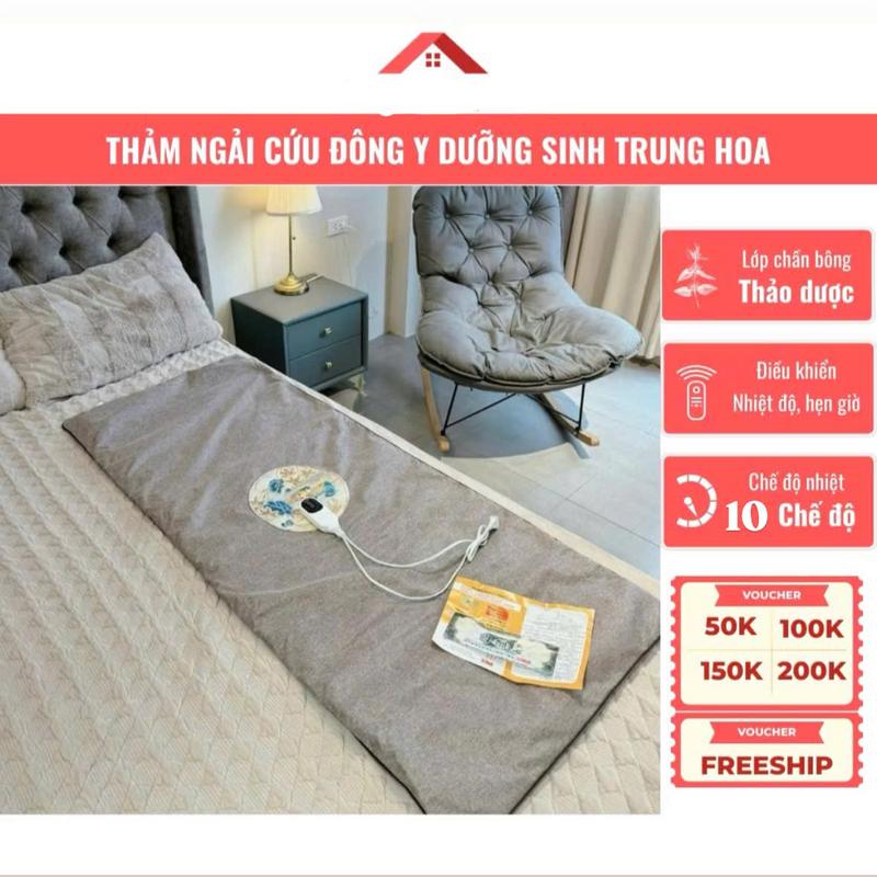   Bản tiếng việt  Thảm ngải cứu đông y trung hoa chườm nóng sưởi ấm hỗ trợ đau nhức xương khớp mỏi vai gáy - đệm sưởi ngải cứu giúp massage thư giãn mùa đông đả thông kinh mạch rất tốt cho sức khỏe 