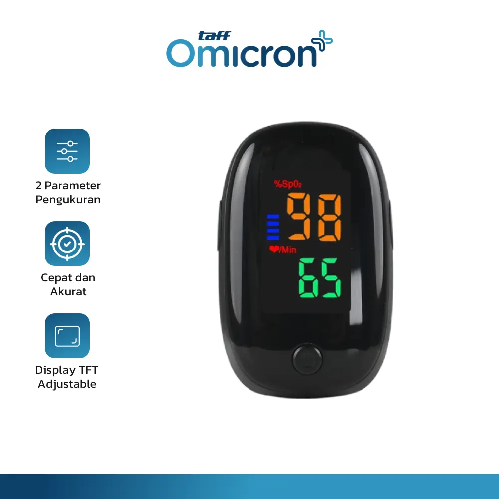 TaffOmicron Fingertip Pulse Oximeter Ukur Saturasi Oksigen Darah TFT - SMH-02
