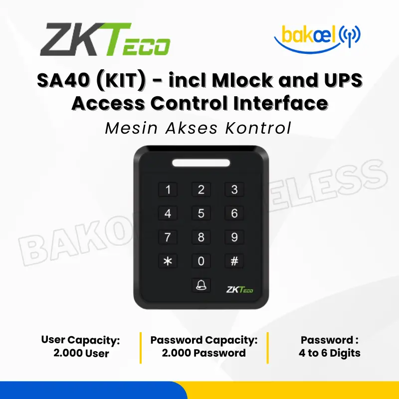 ZKTeco mesin kontrol akses SA40 KIT With Mlock and UPS 0