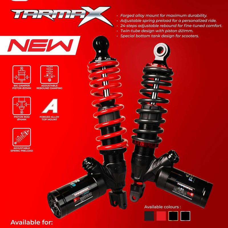 Phuộc RCB Tarmax đen ty vàng cho Vario, Click 125/150, Vario 160 chính hãng RCB