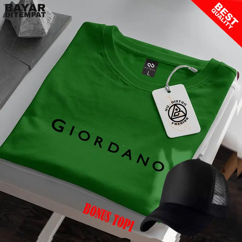COD BONUS TOPI Baju Kaos GRDN text hitam /Baju Kaos Pria Lengan Pendek / TShirt Distro Cotton Combed 30s Premium 7