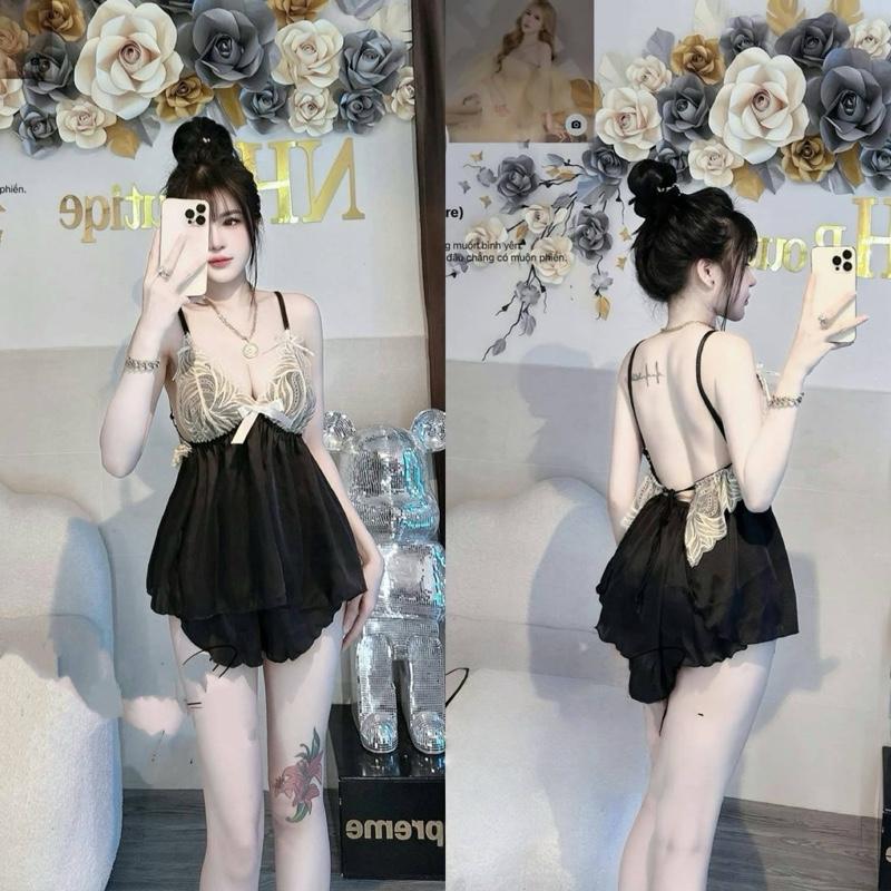 Bộ đồ ngủ nữ thiết kế cao cấp cột lưng bigsize từ 43-70kg( TẶNG KÈM MÚT)