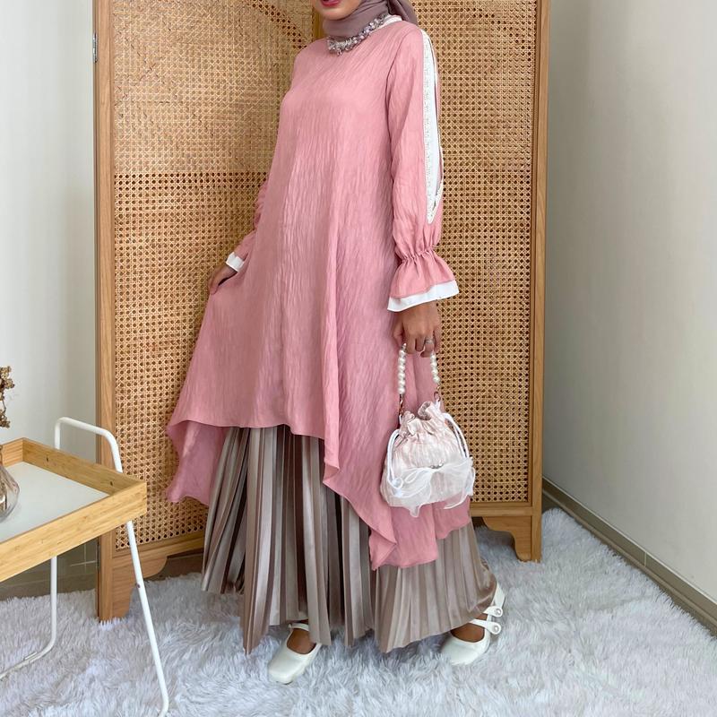 Eclemix Tunic Reya | Atasan Wanita Tunic Mewah Resleting Depan | Baju Pesta Kondangan 1