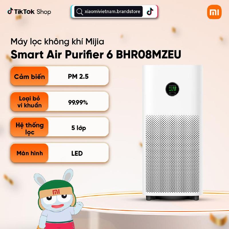 Máy lọc không khí Mijia Smart Air Purifier 6 BHR08MZEU - Hệ thống lọc composite 5 lớp - Diện tích lọc hiệu quả 29–50 m2