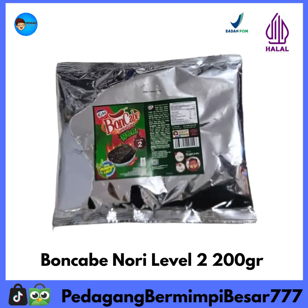 [PBB] Kobe Boncabe Nori Level 2 200gr | Bon Cabe Nori | Sambal Tabur Jepang | Boncabe Rumput Laut Pedas | Bumbu Tabur Nori Pedas | Snack Topping Makanan | Bon Cabe Level 2 Tidak Terlalu Pedas | Boncabe Original Kobe | Bumbu Tabur Serbaguna
