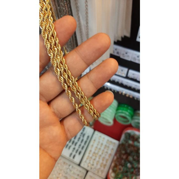 KALUNG TAMBANG TITANIUM PRIA WANITA GOLD AKSESORIS PRIA TITANIUM ASLI 4