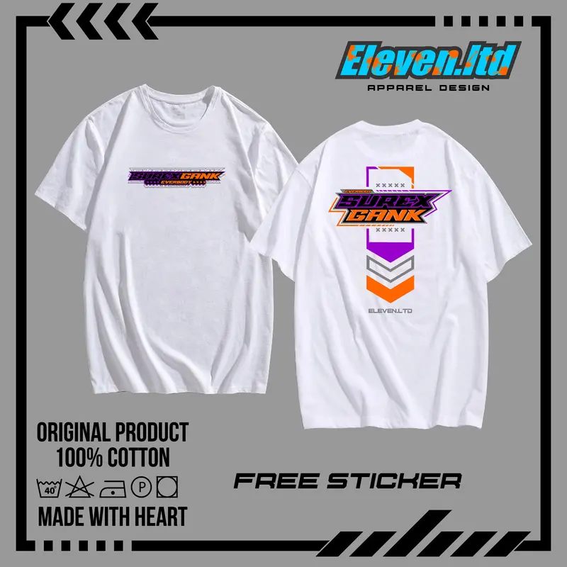 Kaos Surex Gank V2 Super Moto Herex  Tshirt Baju Racing Distro Pria Keren Bahan Katun Combat 24s Free Stiker Cowok Nyaman 3