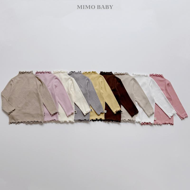 Áo giữ nhiệt dài tay kiểu bèo nhún xinh xắn chất liệu cotton mềm mại co giãn cho bé gái Mimo Baby QA258