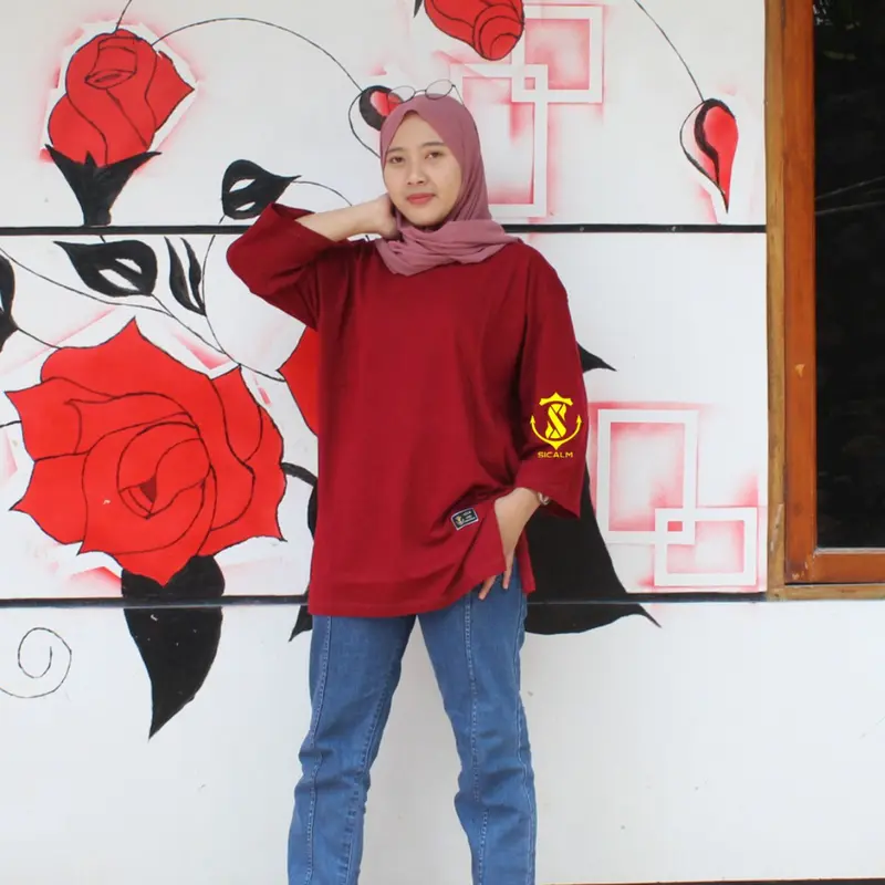 kaos oversize wanita sicalm jumbo lengan panjang premium kaos polos terbaru bahan katun combed 24s tebal adem lembut soft atasan wanita hijab basic muslimah blouse cewek gemoy terlaris Baju Dewasa Oblong 5