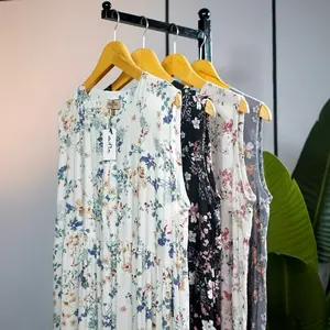 INNER DRESS SUSUN MOTIF BAHAN RAYON PREMIUM ENIFTA Dress Floral Bunga-Bunga Wanita Busui Tanpa Lengan Bawah lebar Adem Nyaman Cantik