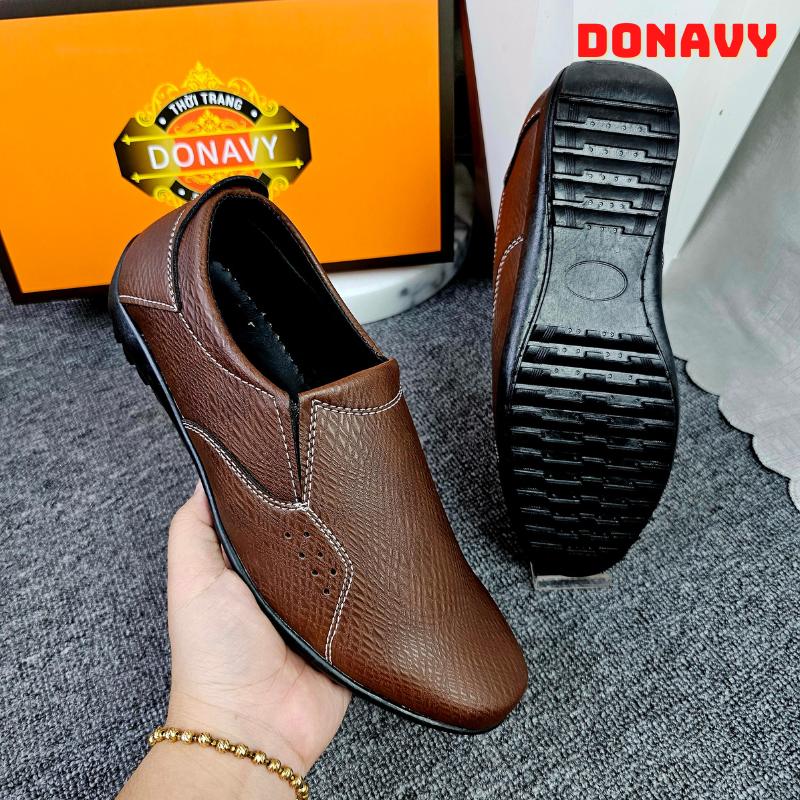  Giày Lười Nam DONAVY Chất Liệu Da Thật Cao Cấp  Đường May Bền Chắc Tinh Tế Đế Cao Su Xẻ Rãnh Chống Trơn Trượt D.G7L 