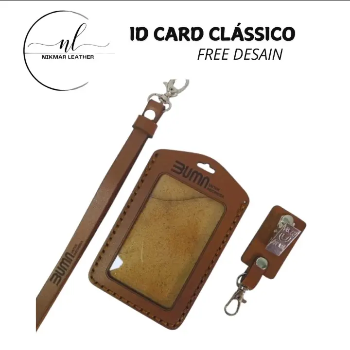 NIKMAR LEATHER - ID CARD CLASSICO - Gantungan nametag - Id Card Holder - Id card Kulit Tali 1