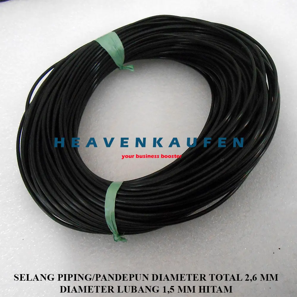 Selang Piping 2,6 mm Lubang 1,5 mm Harga Per Rol isi Sekitar 50 Meter Warna Hitam Untuk List Tas Jok Kursi Dll