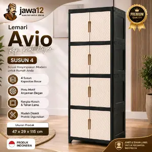 Lemari Avio Minimalis untuk Pakaian Anak Bahan Plastik Ringan dan Mudah Dibersihkan Ukuran 115cm x 47cm x 29cm