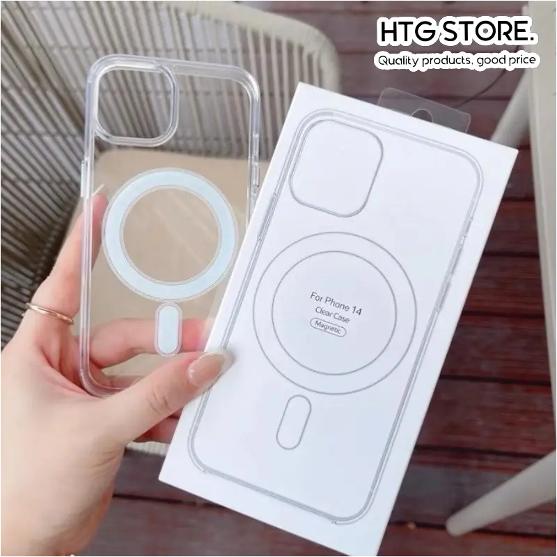 Ốp Lưng Trong Suốt Cho iPhone Hỗ Trợ Sạc MagSafe - Chống Va Đập Siêu Cấp, Full Dòng Máy Lưng Cứng, Viền Dẻo
