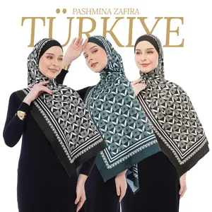 Zoefy - Pashmina Turki Zafira Türkiye Series Motif Printing Bahan Spandex Balon Kerudung Syal