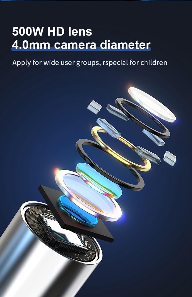 Product Introduction of Smart Visual Ear Pick Safe Silicone Spoon  Dual Lens WiFi Borescope Inspection Camera 5MP Waterproof Snake Pipe Camera Wireless Industry Endoscope For Car Android IOS  Health Care Tool Gentle Wax 11