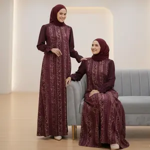 Dress Gamis Wanita Rayon Motif Mix Sabrina Lembut Dan Nyaman Saat Di Pakai Daily Bumil Dan Busui Friendly