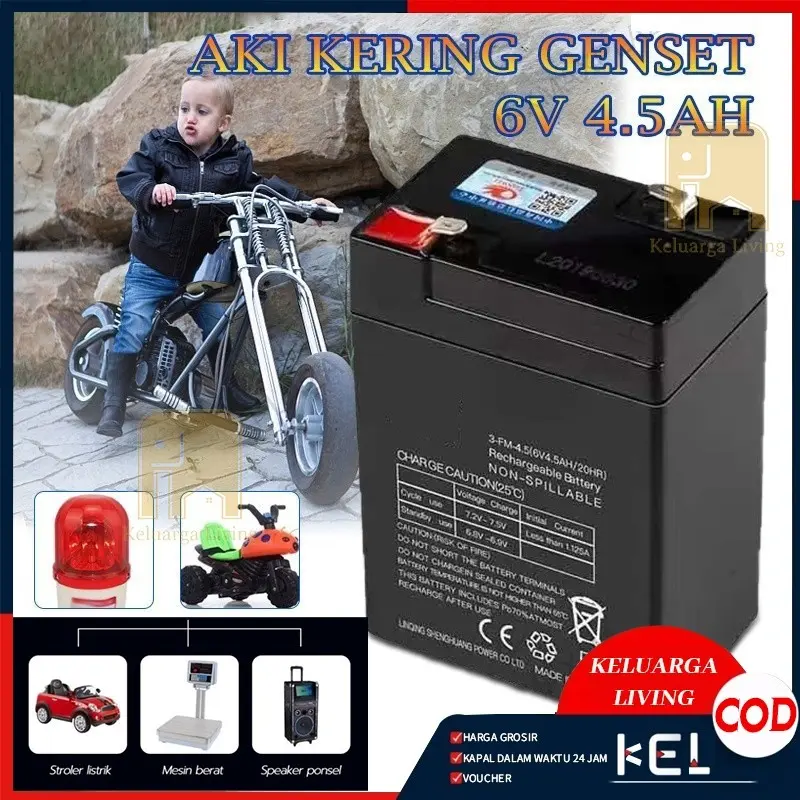 aki kering 6v 4.5ah/ aki kering genset 12v12AH 12V8AH 4V 4Ah/Aki Timbangan Digital VRLA SINUS 6V 4Ah 4.5Ah Aki Emergency Aki