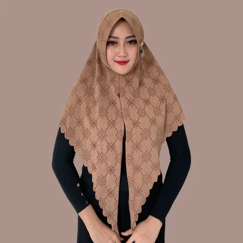 Indah Store - Hijab Instan Segitiga Ped Sabit Jersey Knit Laser Rasipa By Daura Gama Empat Nyaman 3