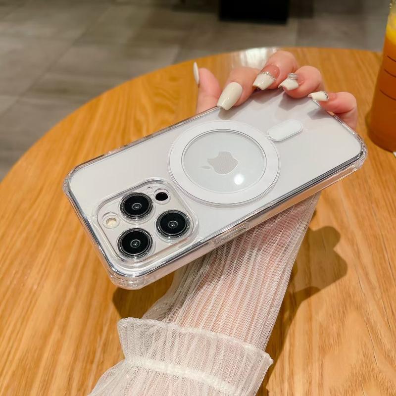 Product Introduction of For iPhone 16 16pro 15 14 Plus 13 12 11 Pro Max X Xr Xs Max 7 8 Plus Shock Proof Magnetic Transparent Phone Case PC Hard Phone Case 6