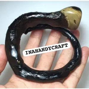 GELANG AKAR BAHAR HITAM SERAT LENTUR BERBONGGOL CAKEP ASLI BONGGOL