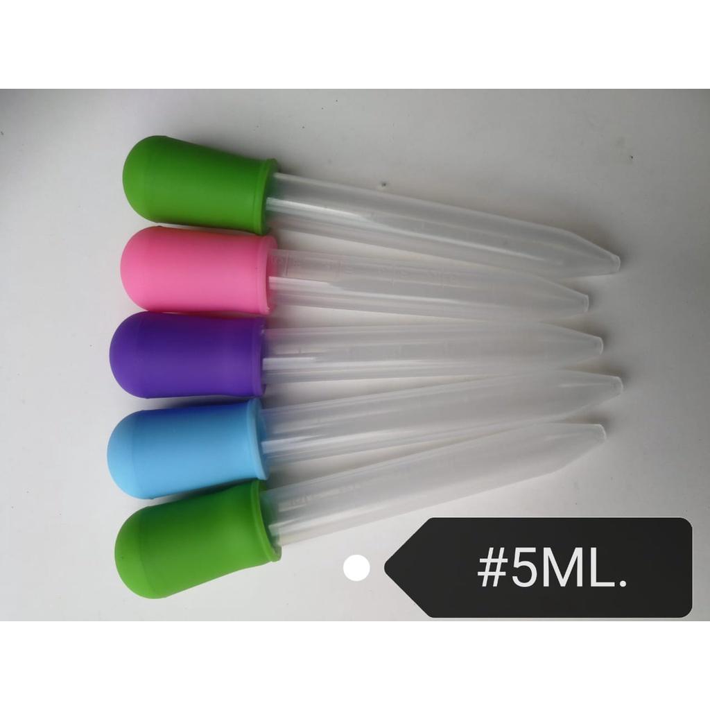 (5xPcs) Manual Suction Pipe Water Liquid Pipette Dropper Aquarium Fish 5ml [Random Color] Akuarium Ikan