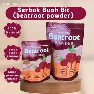 Herborigin-Buah Bit Serbuk-minuman buah bit-Powder Beatroot-100% buah bit Premium-alami