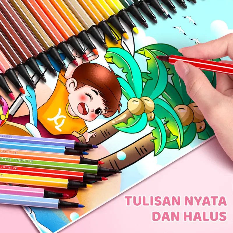 YH SPIDOL ANAK 1 SET PULPEN MARKER SPIDOL WARNA WARNI 12/24 WARNA / HEXAGONAL WATERCOLOR MARKER PEN 2