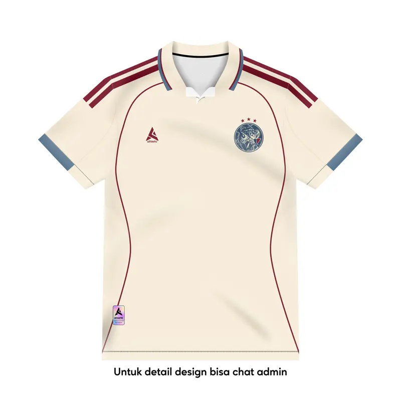 ATHLETIC SPORTWEAR Jersey Bola Fantasy Ajax Third 2025-2026 Fullprinting  Casual Atasan Lengan Pendek XXL
