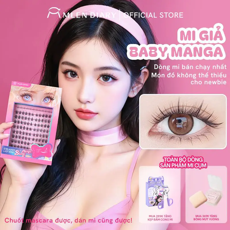 Mlen Diary - Mi Tự Nhiên Baby Manga, Mi Giả Hoạt Hình, Mi Cụm Dễ Dùng, Có Thể Tái Sử Dụng Nhiều Lần