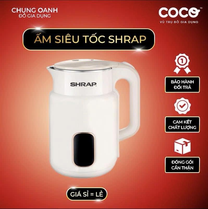 Ấm Siêu Tốc Mẫu Mới Trơn SH-38 dung tích lòng ấm 2L đun sôi nhanh tự động ngắt Đun Nước Ấm Đun Bình Đun Nước Đun Siêu Tốc
