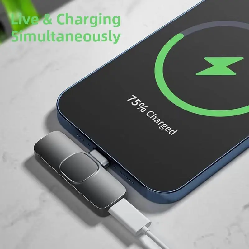 Micro Không Dây Mini Lavalier, Seanuo, Cầm Tay, Thích Hợp Để Vlog, Ghi Âm Âm Thanh Và Video, Tương Thích Với IPhone, Android, Trò Chơi Trực Tiếp, Thiết Kế Di Động, Có Type-C Và Lightning. 5