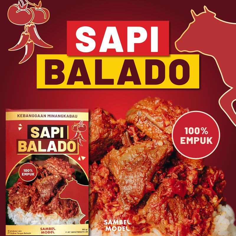 Sambel Model [KEMASAN BARU] - Paket Sambel  Lengkap [4 in 1] Sambel Sapi Balado + Paket Favorite Ci Michelle Sambal Lauk HALAL Tahan Lama 4