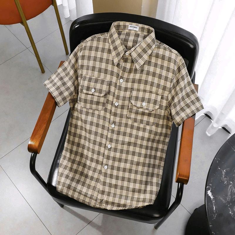 Áo sơ mi nam tay ngắn sọc caro mẫu mới,chất vải nỉ mềm full size 45-80kg phong cách thời trang SM25