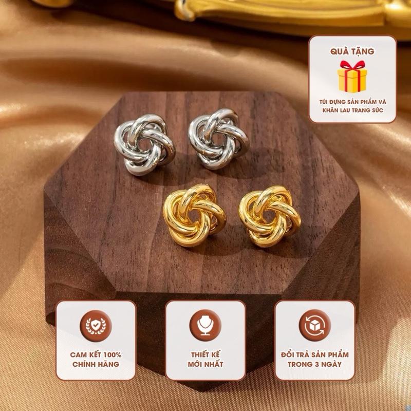  Khuyên Tai Nữ Layla Earrings Dáng Xoắn Nhỏ Mạ Vàng   Mạ Bạch Kim 