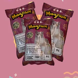 Pasir Gumpal Magnum Repack 5liter Pengontrol Bau Varian Banyak - Anti Bakteri & Wangi untuk Kucing Sensitif