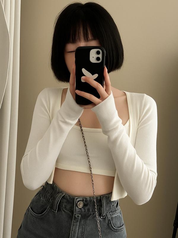 Áo cardigan dáng ngắn form ôm cổ V peonyb - Thun dài tay kiểu khoác nhẹ bánh bèo nữ tính tiểu thư hàn quốc đẹp oversize bigsize