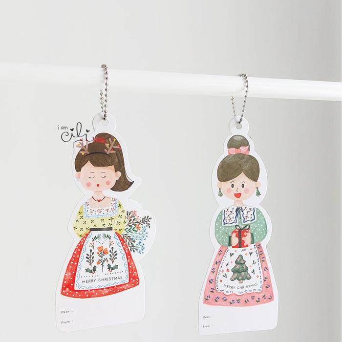 Gambar (HT-XMAS078) tag ucapan natal / christmas GIRLS (ISI 20) dari i am CiLi Kota Tangerang Tokopedia