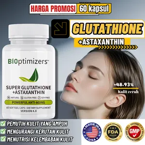 BIOptimizers SUPER GLUTATHIONE+ASTAXANTHIN KAPSUL, Antioksidan super kuat dan Anti-penuaan
