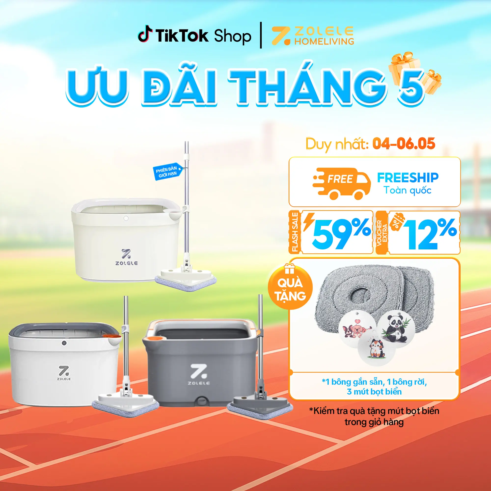 [LIVESTREAM] Cây Lau Nhà Tự Vắt Thông Minh 360 Độ, 2 Ngăn Tách Riêng Nước Bẩn ZOLELE M16 Giúp Lau Sàn Làm Sạch
